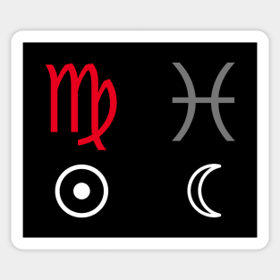 Virgo Sun Pisces Moon Zodiac Sign Sticker